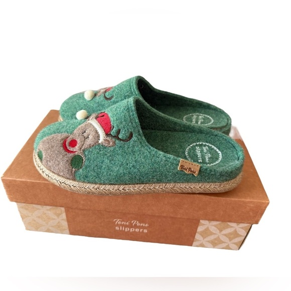 NIB Toni Pons Women’s Miri Slippers in Noel in Green in size 36 or US 5.5-6 - Picture 2 of 7